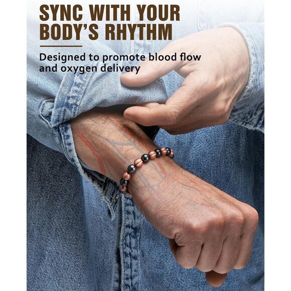 Stylish 99.99% Copper Magnetic Bracelet with Elegant Pouch - Wellness Gift - Picture 2 of 6
